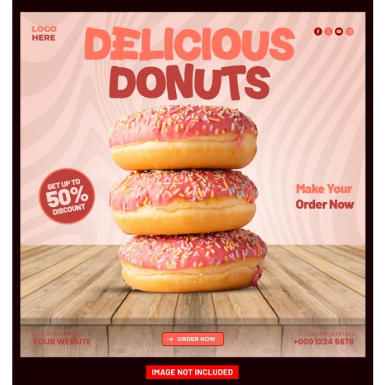 Special Offer Donut Food Promotional Poster PSD Design